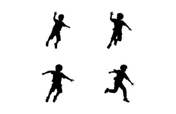 Download Kids Jumping Silhouette Set - Set Collection