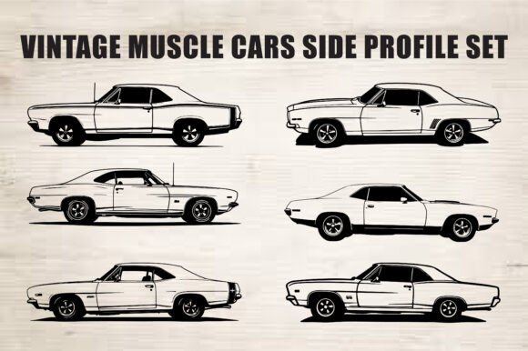 Download Classic Muscle Car Silhouette Set - Set Collection
