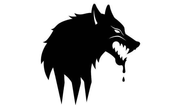 Download Aggressive Wolf Head Silhouette. - Premium Resources