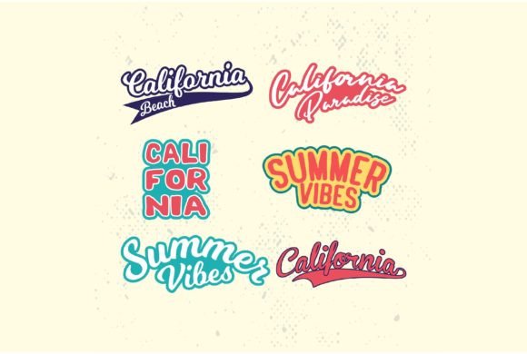 Download Set of Vintage Summer Typography Sticker - Set Collection