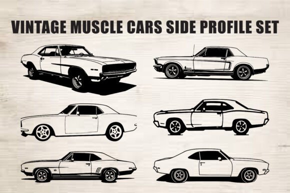 Download Classic Muscle Car Silhouette Set - Set Collection