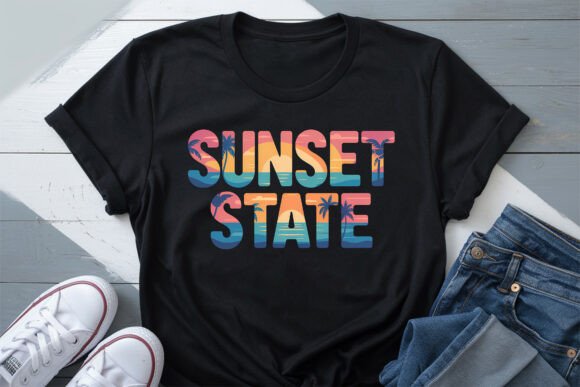 Download Summer Sunset State Beach Tee PNG - Set Collection