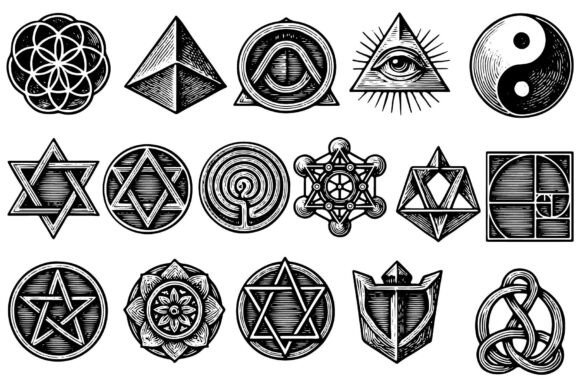 Download Mystic Sacred Geometry Symbols Set - Set Collection