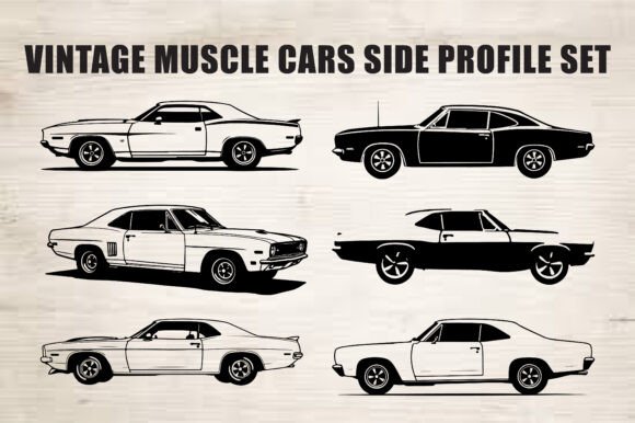 Download Classic Muscle Car Silhouette Set - Set Collection