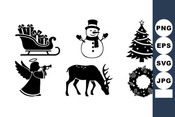 Download Christmas Holiday Vector Set with Snowma - Set Collection
