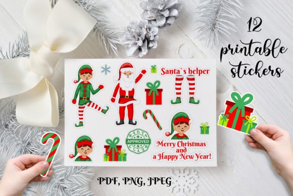 Download Christmas Stickers. Elf Christmas Set - Set Collection