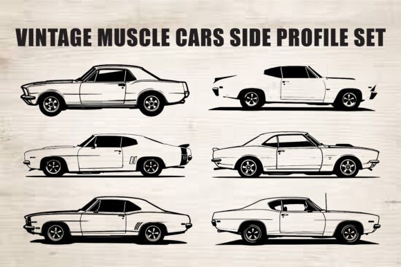 Download Classic Muscle Car Silhouette Set - Set Collection