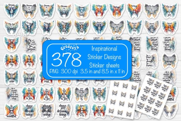 Download Inspirational Stickers Bundle PNG Wings - Inspirational stickers Collection