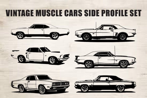 Download Classic Muscle Car Silhouette Set - Set Collection