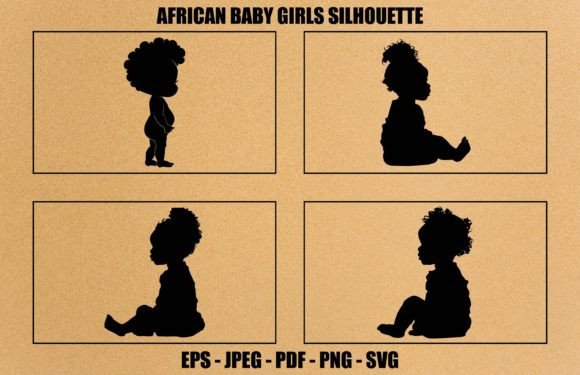 Download African American Baby Silhouette Set - Set Collection