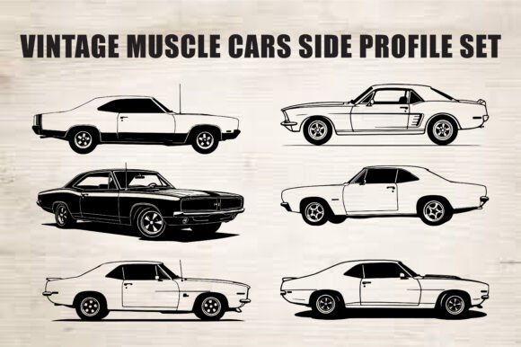 Download Classic Muscle Car Silhouette Set - Set Collection