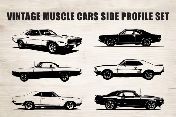 Download Classic Muscle Car Silhouette Set - Set Collection