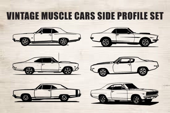 Download Classic Muscle Car Silhouette Set - Set Collection