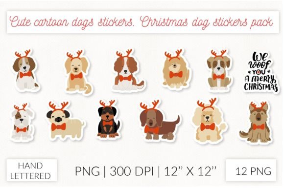 Download Christmas Dogs Stickers Set. Puppy Dogs - Set Collection