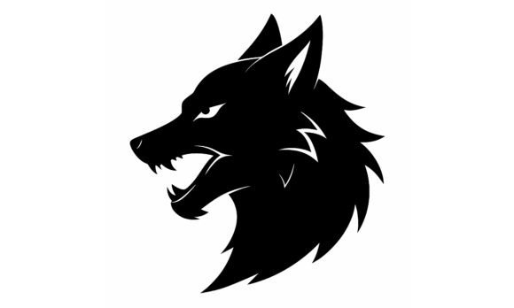 Download Wolf Head Silhouette in Aggressive - Premium Resources