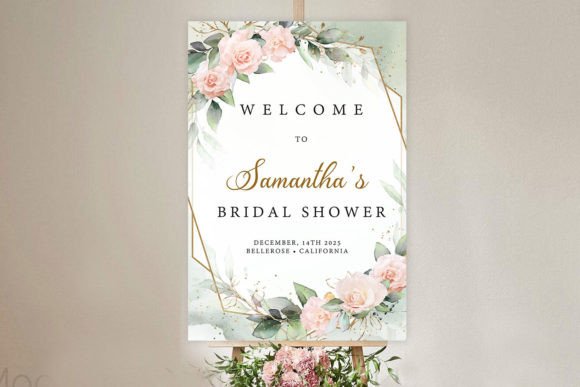 Download Blush Floral Greenery Bridal Shower Sign - Bridal shower Collection