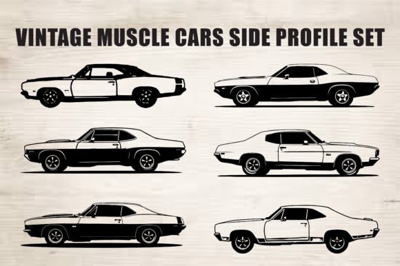 Download Classic Muscle Car Silhouette Set - Set Collection
