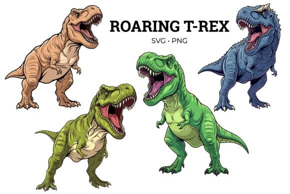 Download Roaring T-Rex Dinosaur Clipart Set - Set Collection