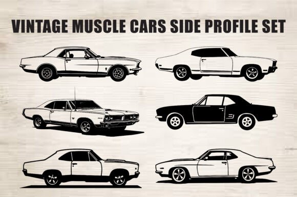 Download Classic Muscle Car Silhouette Set - Set Collection