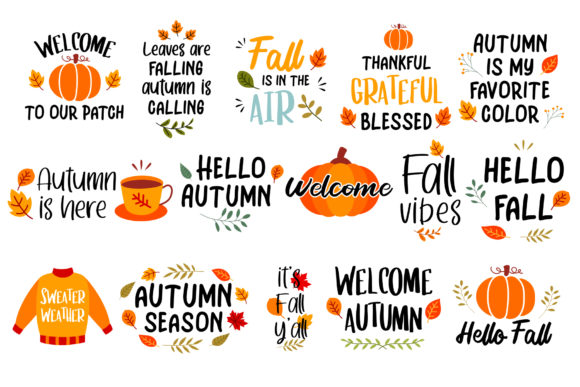 Download Autumn Hand Drawn Lettering Set. - Set Collection