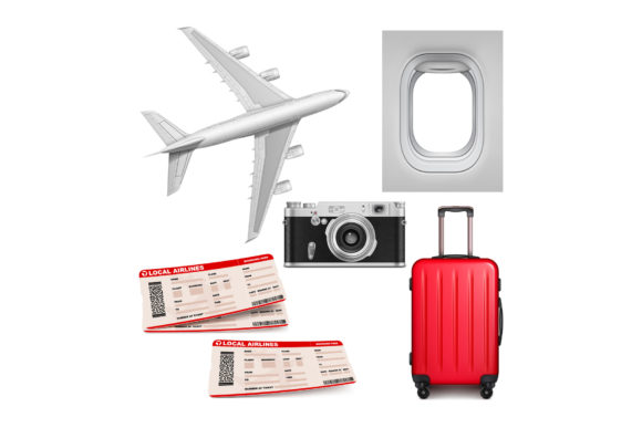 Download Travel Airline Vacation Set Vector - Set Collection