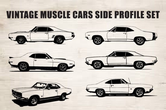 Download Classic Muscle Car Silhouette Set - Set Collection