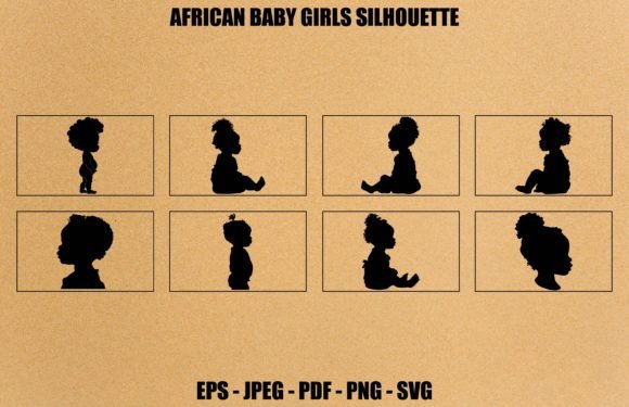 Download African American Baby Silhouette Set - Set Collection