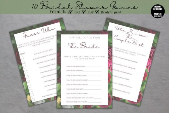Download Printable Bridal Shower Games Bundle - Bridal shower Collection