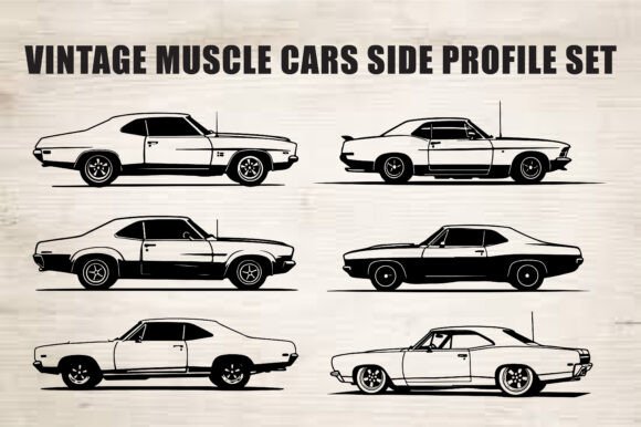 Download Classic Muscle Car Silhouette Set - Set Collection