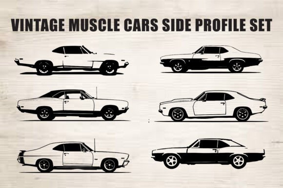 Download Classic Muscle Car Silhouette Set - Set Collection