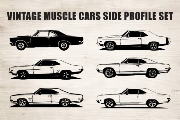 Download Classic Muscle Car Silhouette Set - Set Collection