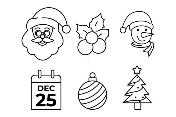 Download Set of Merry Christmas Icons - Set Collection